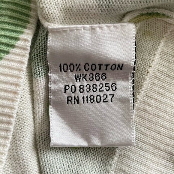 Vintage Boden Button Up Cardigan Sweater Green Polka Dot - Picture 4 of 5